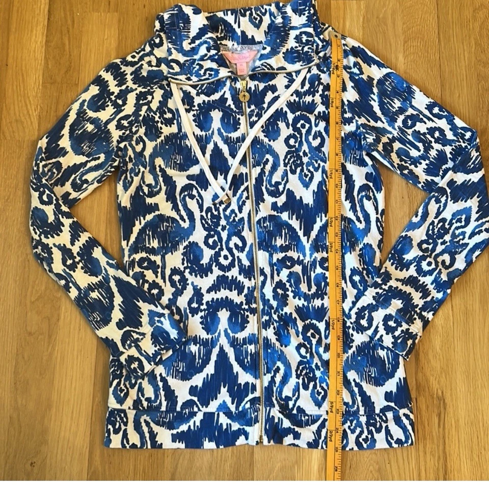 Chaqueta con cremallera Lilly Pulitzer Angela azul marino y blanco para mujer talla XS Foto 4 de 4