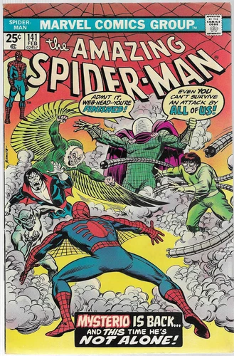 Amazing Spider-Man #141 Mark Jewelers Variant VF (1975) Bronze Age Mysterio!!