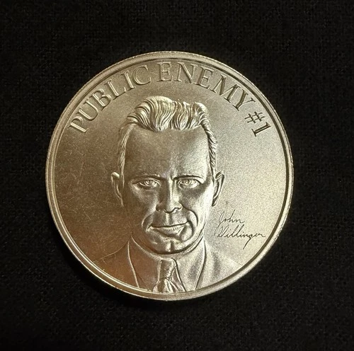 2oz  .999 Fine Silver Round-Public Enemy #1 John Dillinger