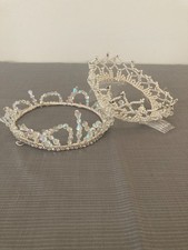LOT Vintage 1950s Rhinestone Pearl Tiara Crown Bridal Wedding Hair Headpiece