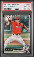 2017 Trevor Rogers RC Rookie #BD63 Bowman Draft Marlins PSA 10 GEM MINT