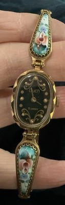 ￼LUCH Russian Belarus, 15 jewel handpainted band ladies watch
