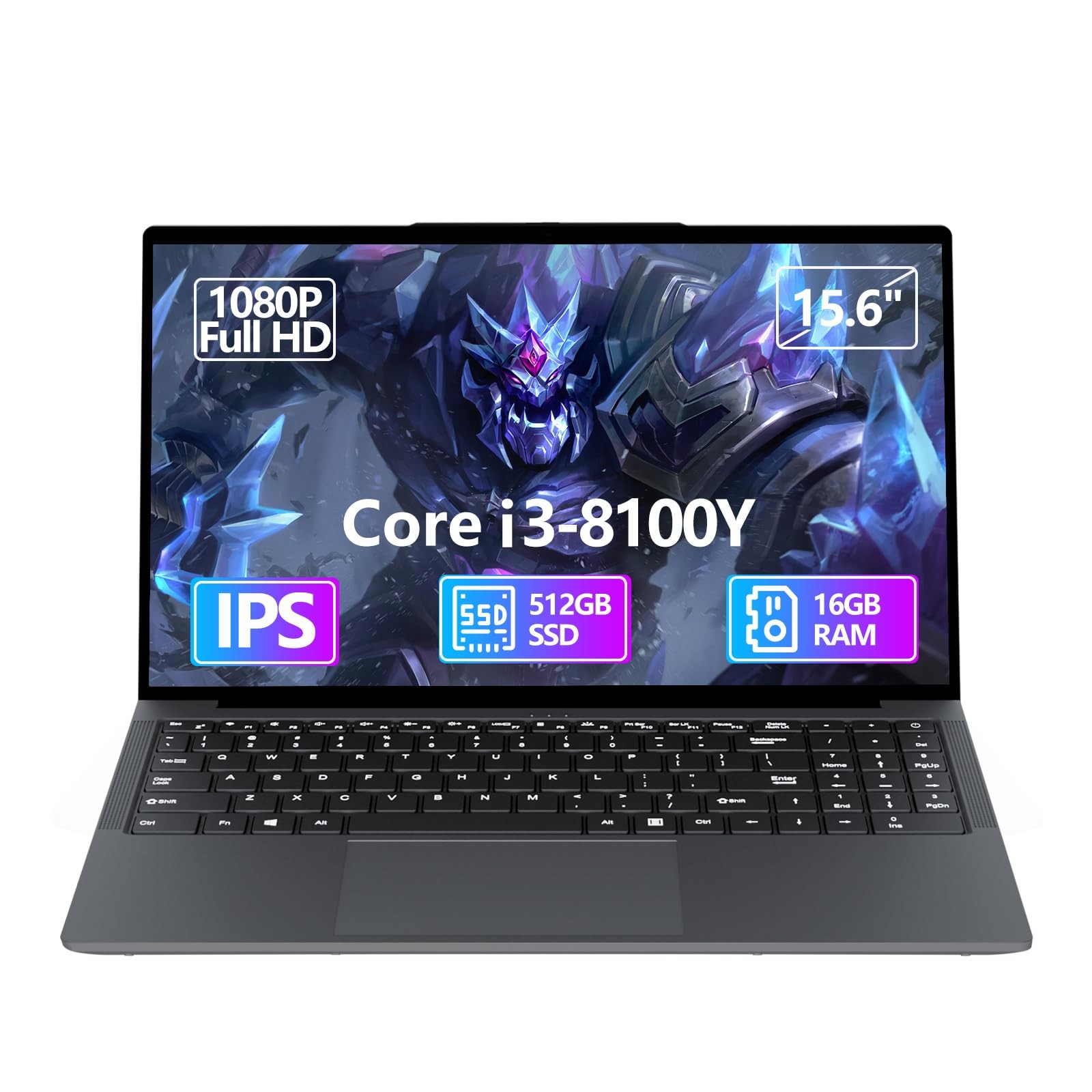 KAQIMOCI 15,6 Pollici Portatile PC Core i3-8100Y 16GB RAM 512GB SSD, (o4D)