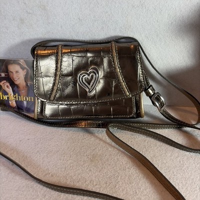 BRIGHTON INFINITY HEARTS Jeweled MINI ORGANIZER WALLET Purse CrossBody Bag 