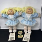 Vtg Cabbage Patch Twins Tooth Lemon Blond Hair Blue Eye Girls birth certificates