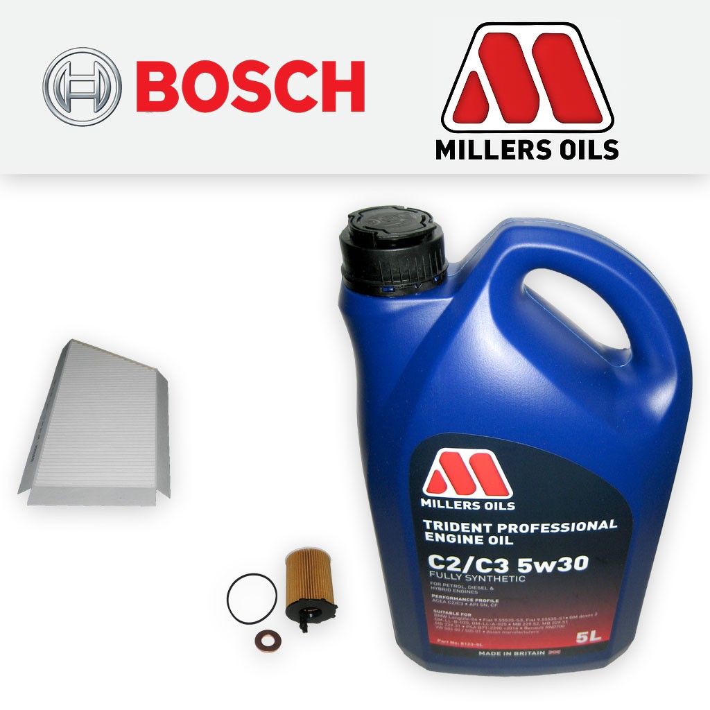 SERVICE KIT for PEUGEOT 206 1.6 HDI OIL CABIN FILTERS +5L OIL (2004-2007)