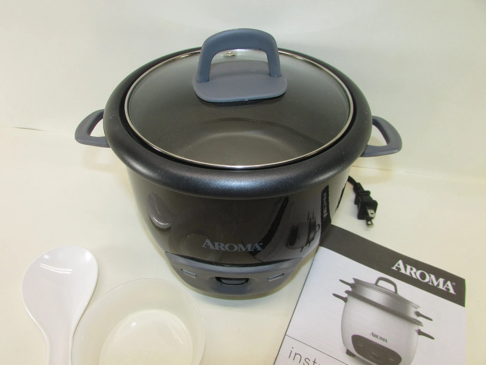 Aroma Black 6-Cup Rice Cooker & Food Steamer