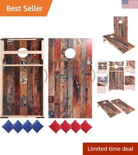 Ultimate Solid Wood Cornhole Game Set - Indoor/Outdoor Tournament Ready