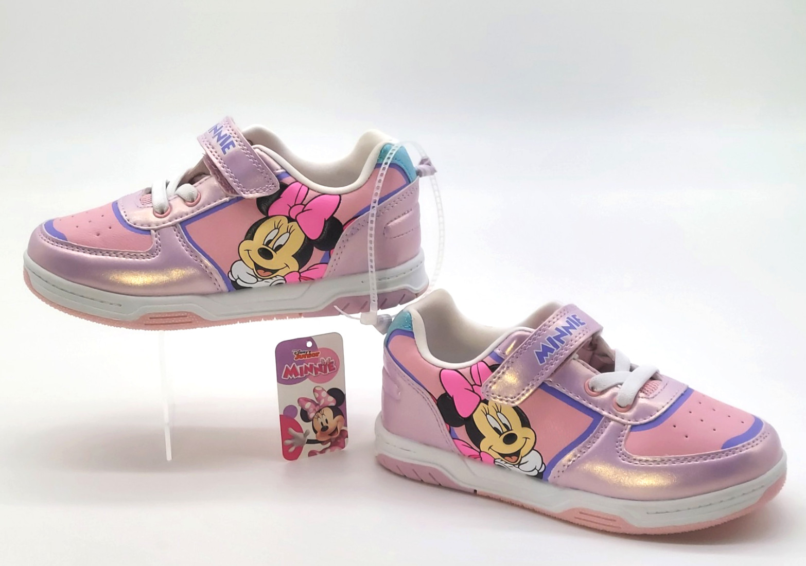 Disney Junior Minnie Mouse Girls Shoes Youth 13 Sneakers Pink Purple Glitter New