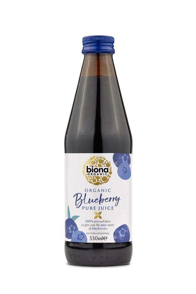 Biona Organic Blueberry Juice Pure 100% 330ml - 2 Pack