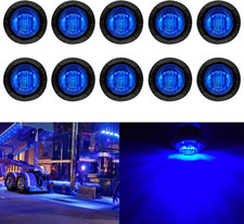 10 Pack Sealed Waterproof Mini round 3/4 Inch Blue LED Marker Lights Signal Ligh