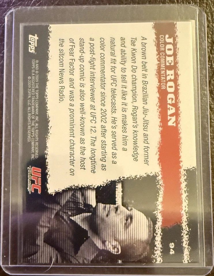 2009 Topps UFC Round 1 Joe Rogan ROOKIE RC Card #94 Debut MMA RARE SSP - Image 2 of 2