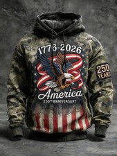 USA 250th Anniversary Modern Patriotic 3D All Over Print Hoodie - Adults  Youth