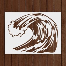 Wave Stencil, Reusable Wave Stencil, DIY Craft Stencil, Large Wave Stencil, Wal