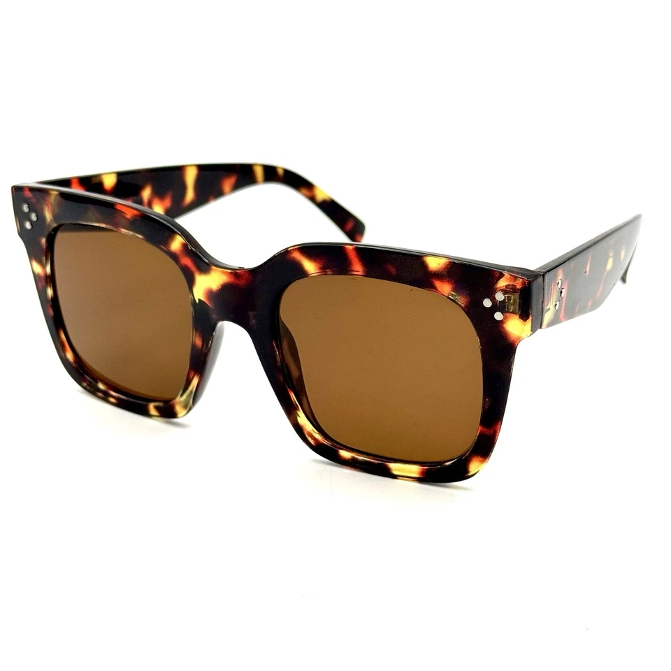 Gafas de sol cuadradas de gran tamaño zeroUV marrón concha de tortuga marco y lentes de moda Foto 3 de 4