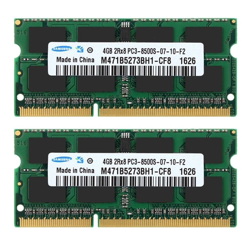 8GB 2x 4GB PC3-8500S DDR3 1066mhz 2RX8 204pin SO-DIMM Laptop RAM For Samsung UL - Image 3 of 4