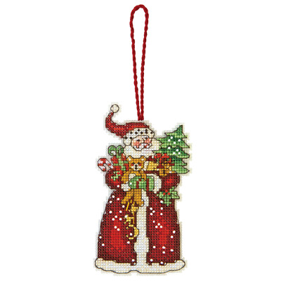 Gezählter Kreuzstich, Weihnachtsschmuck Set auf Kunststoff Leinwand