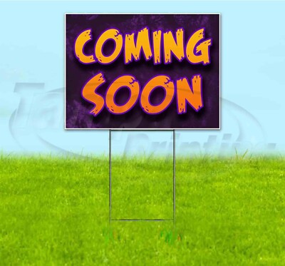 COMING SOON 18x24 Yard Sign WITH STAKE Corrugated Bandit USA BUSINESS BARBECUE