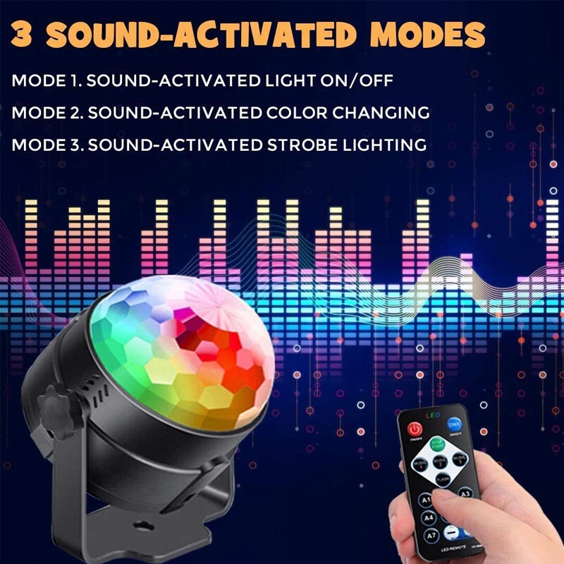 Disco Ball Light LED Party Magic Stage Light DJ Strobe Ball with Remote Control - Image 4 of 4