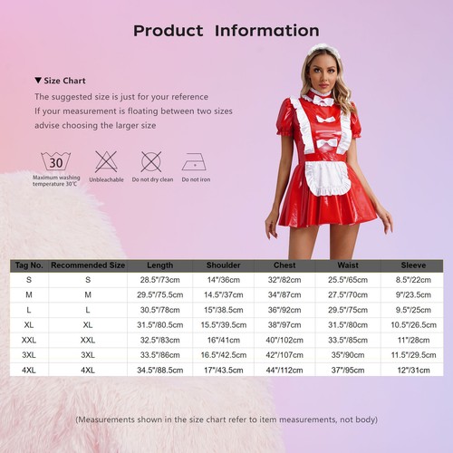 Mujeres Disfraz Discoteca Vestido Babydoll Ropa de dormir Anime Ropa de club nocturno Juego de rol Sexy - Imagen 5 de 35