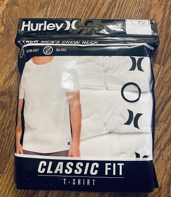 Hurley 3 Pack Men's Crew Neck Classic Fit T-Shirt Size L 42-44 New in Package