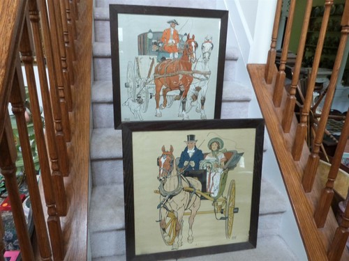 2 Vintage 1910 Edward Penfield Stagecoach Buggy Prints Harpers Illustrator 21 Ebay