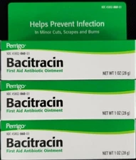 Perrigo Bacitracin Ointment 1 oz / 28 g -3 Pack -Expiration Date 01-2027