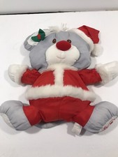 Vintage Fisher Price Puffalump Christmas Mouse Santa Claus Nylon Plush Soft Toy