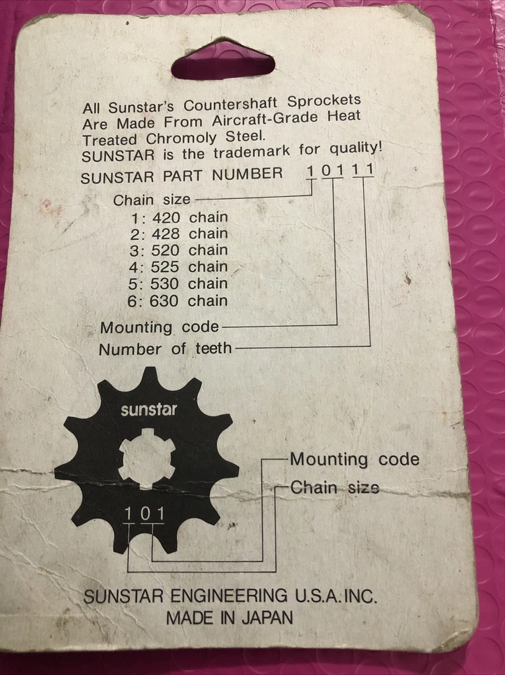 Piñón contraeje delantero Sunstar 34114 Kawasaki Ninja 250 300 Eliminator Foto 3 de 3