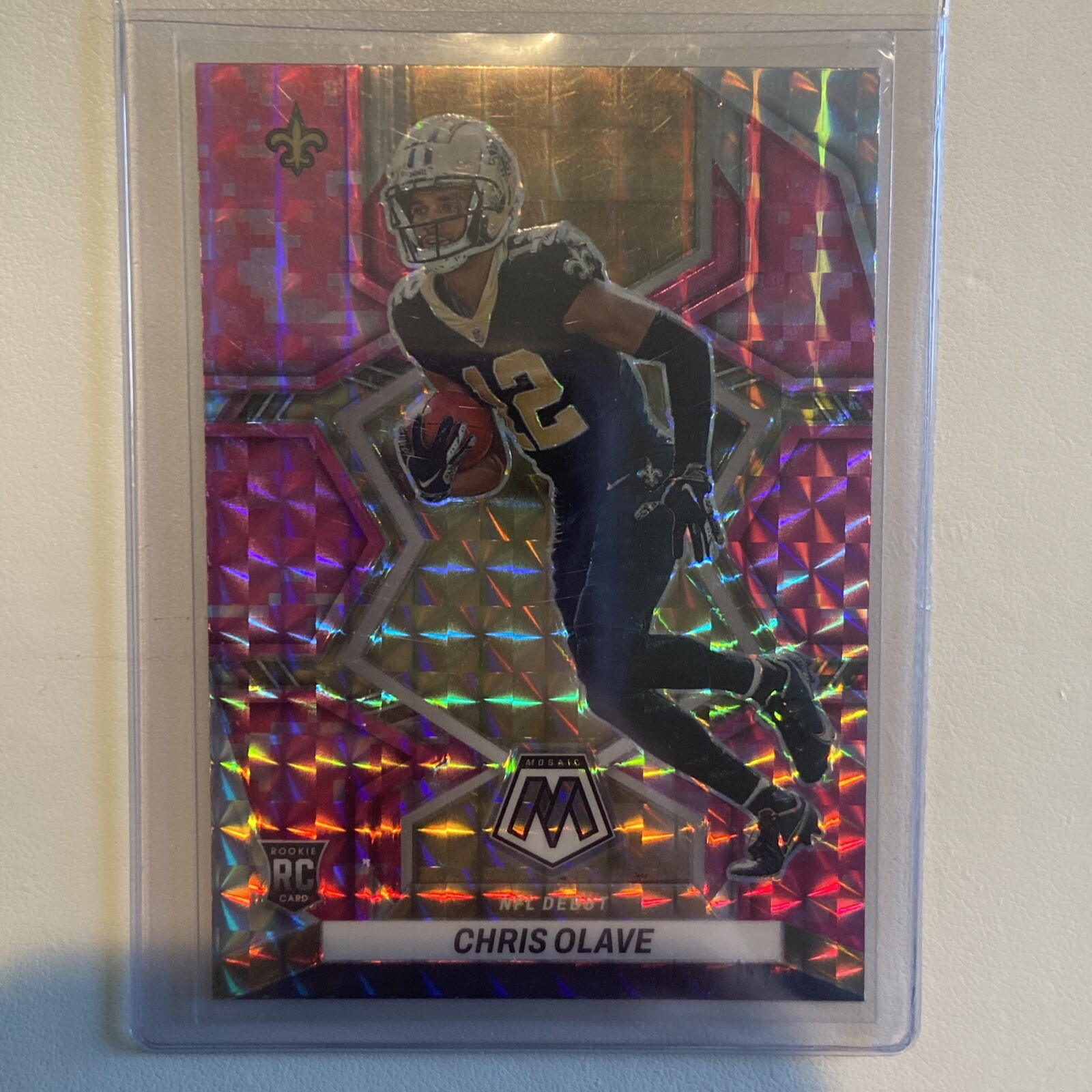2022 Mosaic CHRIS OLAVE Pink Camo Prizm NFL Debut Saints RC #277