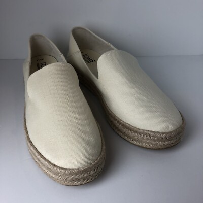 TOMS Carolina Espadrille Slip On Flats Women's Size 9.5 Off White Shoes 1002099