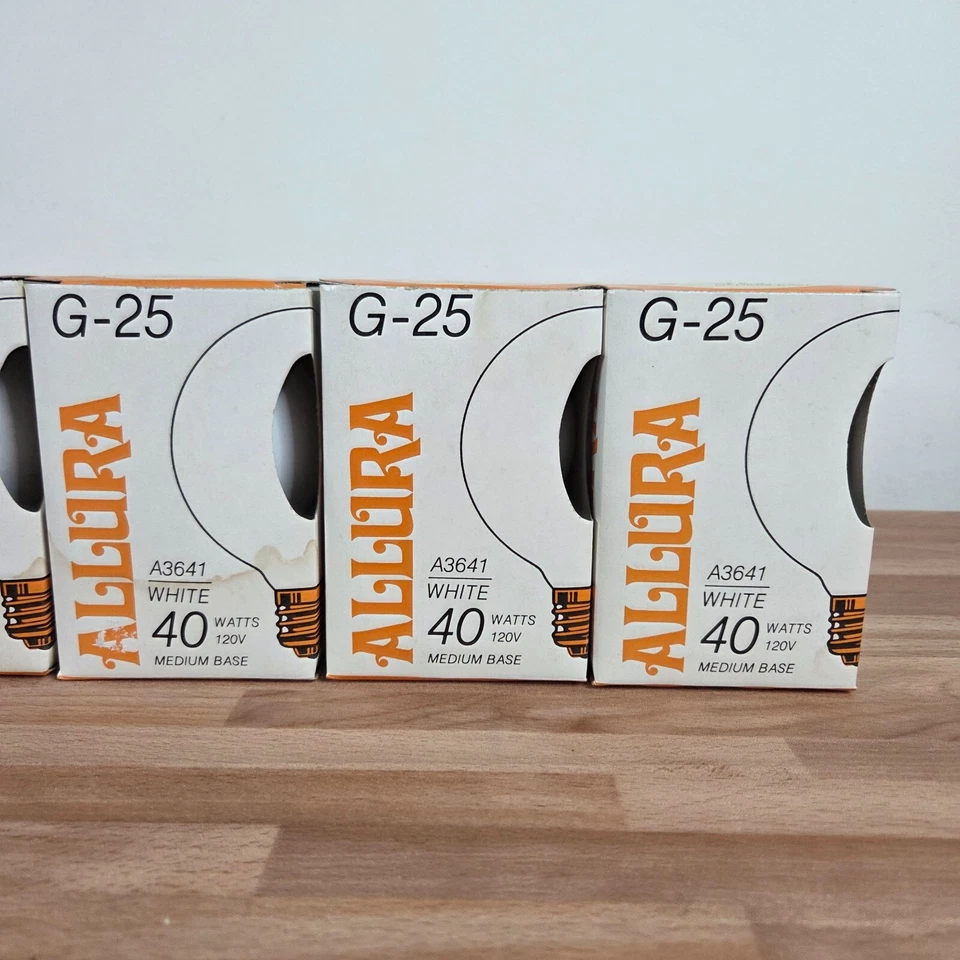 Allura G25 Decorative Globe Light Bulb (5) 3" 40W A3641 White 120V Medium Base - Image 3 of 4