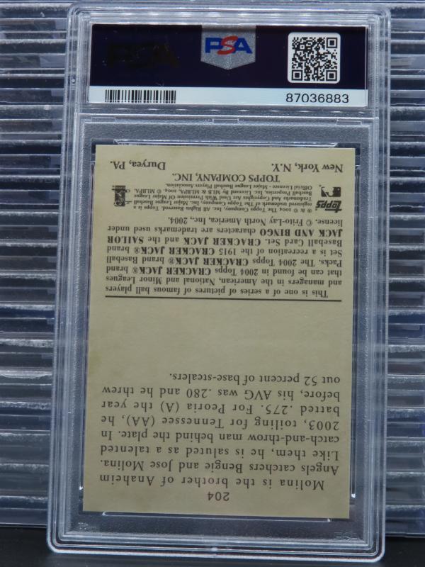 2004 Topps Cracker Jack Yadier Molina Rookie RC #204 PSA 9 Cardinals ...