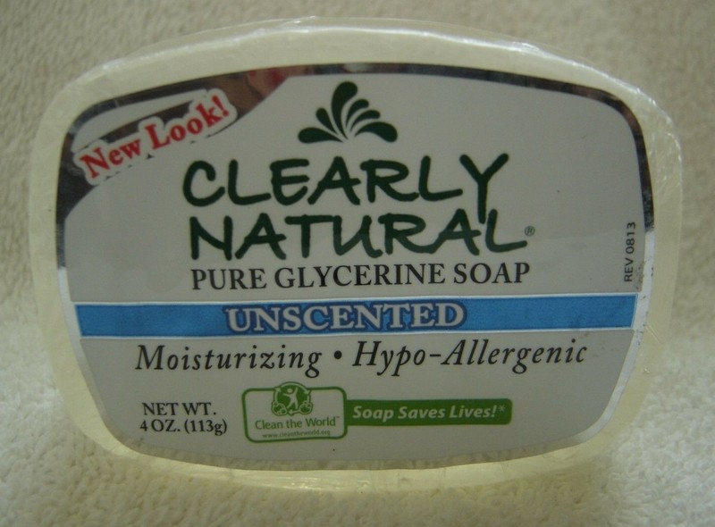 CLEARLY NATURAL***UNSCENTED***Pure Glycerine Soap HYPO~ALLERGENIC~~4 oz/113g~NEW