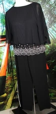 RHINESTONE COCKTAIL PANT SUIT  SEPARATE  BLACK  18
