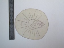 vtg 1960s 1970s Tattoo acetate stencil Sun and Cloud signed SKY3