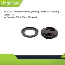 RN-G7XM2 49mm Lens Filter Adapter Ring  Center Pinch Lens Cap for Poweshot G5X