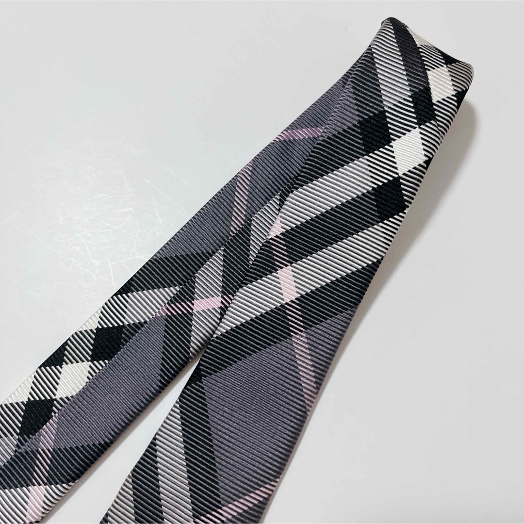 Burberry BLACK LABEL Mens Tie Classic Skinny Nova Check Silk Plaid