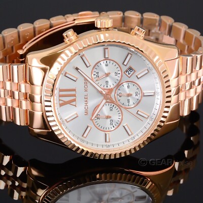 MICHAEL KORS ローズゴールド クロノグラフ腕時計 New MICHAEL KORS Lexington Unisex Watch MK8313 Rose Gold | eBay
