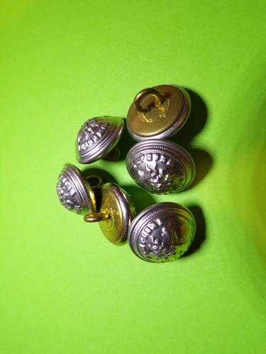 Lot De 6 Boutons De Collection Sapeur-pompier, Motif Le Bûcher, Argentés, 20mm