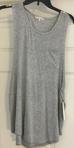 Grey Swim Beach Cover Up Muscle Tank Sleeveless NWT C&C California Womens Sz M - Picture 3 of 9