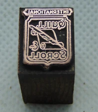 Vintage Printing Letterpress Printers Block International Quill & Scroll 