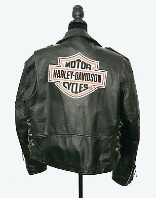Mens Harley Davidson Leather Jacket, S 44, Belted, Laced Mens Harley Davidson Leather Jacket, S 44, Belted, Laced