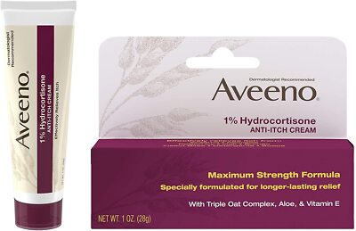 Aveeno 1% Hydrocortisone Anti, Itch Cream, Maximum Strength, 1 oz