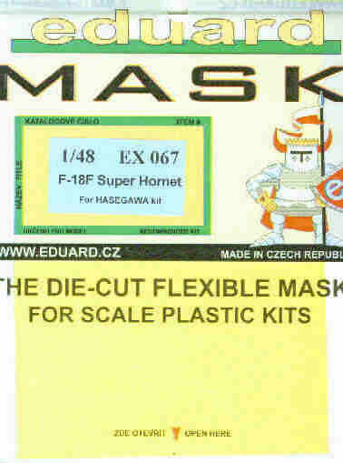 Eduard 1/48 mask for the Hasegawa F-18F kit - EX067 Eduard 1/48 mask for the Hasegawa F-18F kit - EX067