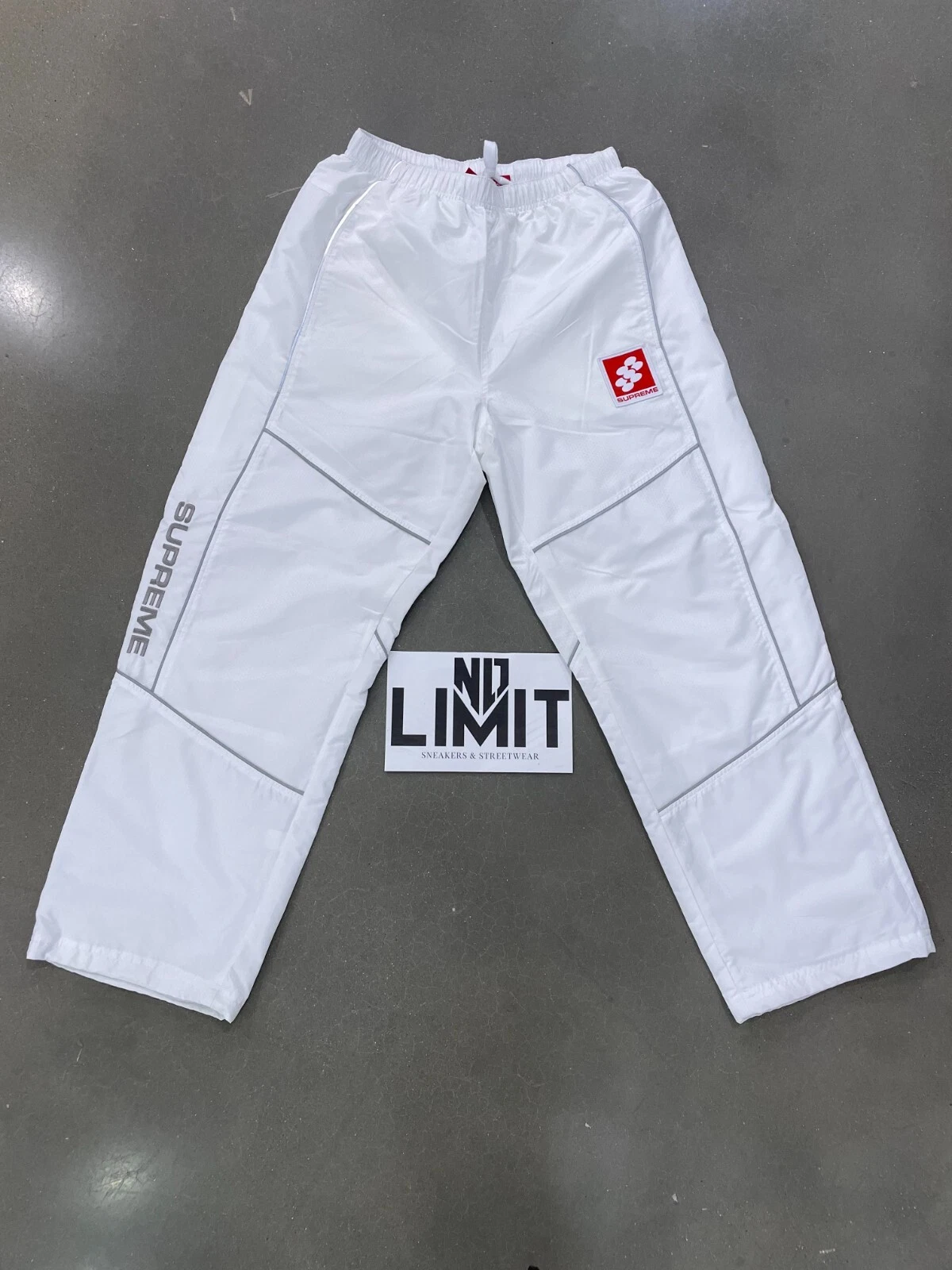 Pantalon passepoil réfléchissant Supreme blanc NEUF taille M ENVOI RAPIDE
