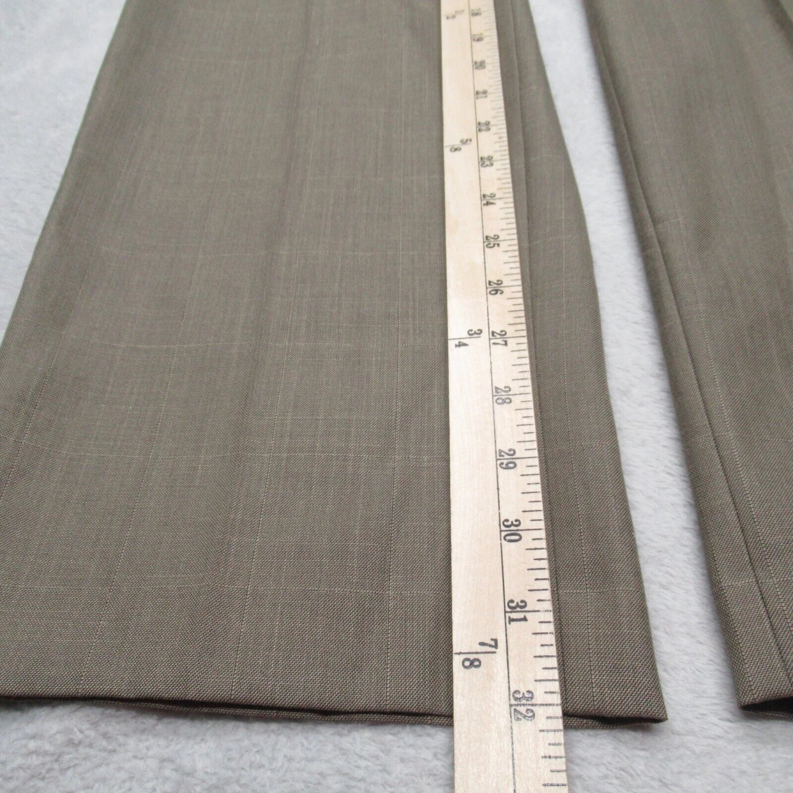 Calvin Klein Dress Pants Men 36x32 Light Brown Check Straight Flat Front $75 NEW thumbnail 13