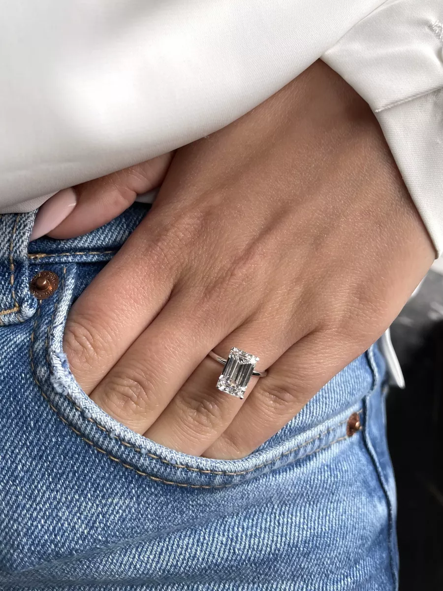 Diamond Ring VS1 E 3 Carat Lab Created 18k White Gold IGI