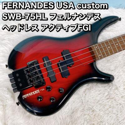 フェルナンデス　USA custom SWB-75HLアクティブ ヘッドレス Electric Bass Guitar Fernandes USA Custom SWB-75HL Headless