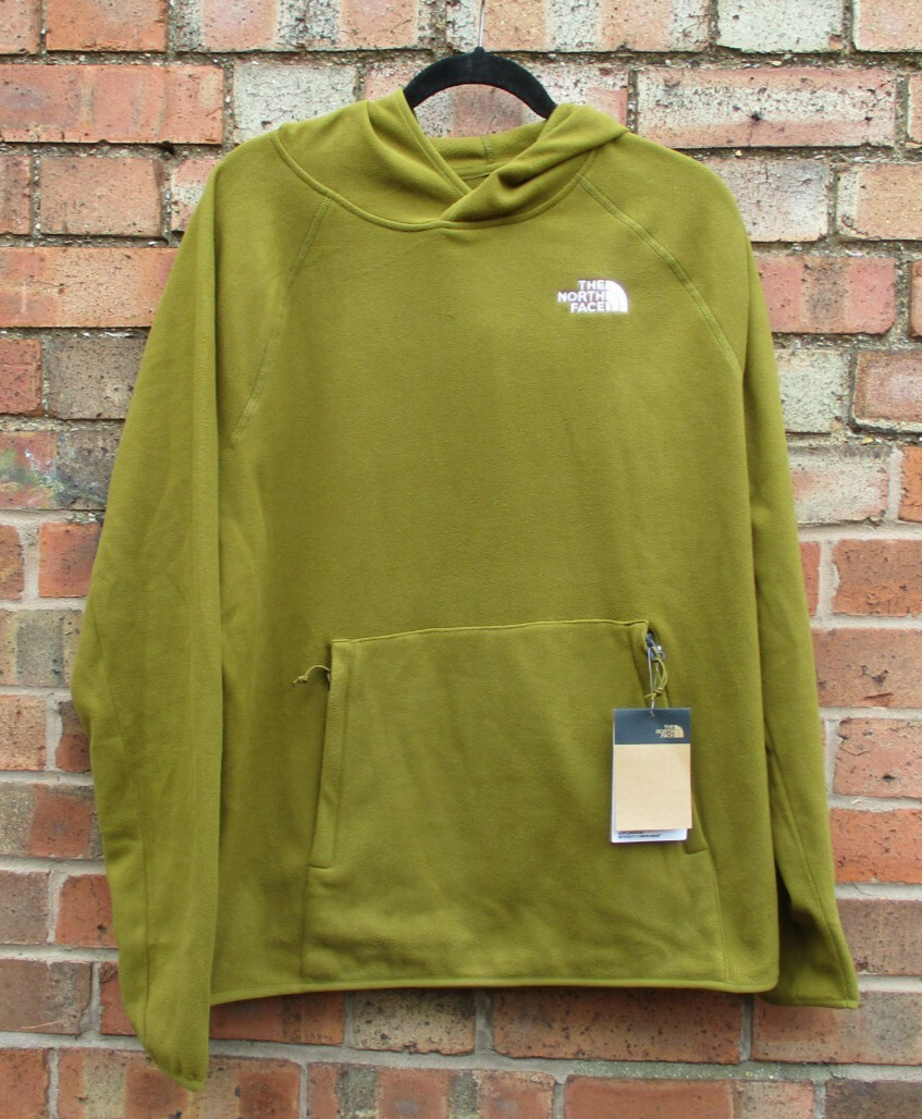 Sudadera con Capucha The North Face Glacier Pullover Polar Verde Musgo Grande 46" Pecho Nuevo con Etiquetas